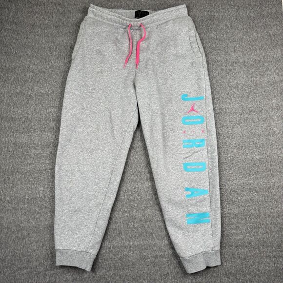 Jordan Pants - Jordan Sweatpants Women’s Medium Gray Tapered Spellout Athleisure Athletic